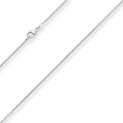 1,4mm Veneziakette Silberkette Collier Halskette aus 925 Silber rhodiniert 45cm