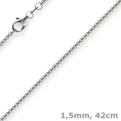 1,5mm Venezianerkette aus 750 Gold Weißgold Kette Collier Halskette rund 42cm