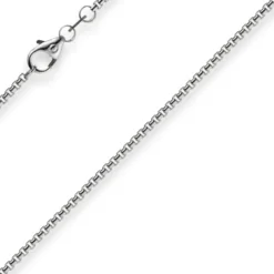 1,5mm Venezianerkette aus 750 Gold Weißgold Kette Collier Halskette rund 50cm