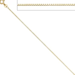 1,0mm Venezianerkette Collier 585 Gelbgold Gold Kette Halskette, 42cm