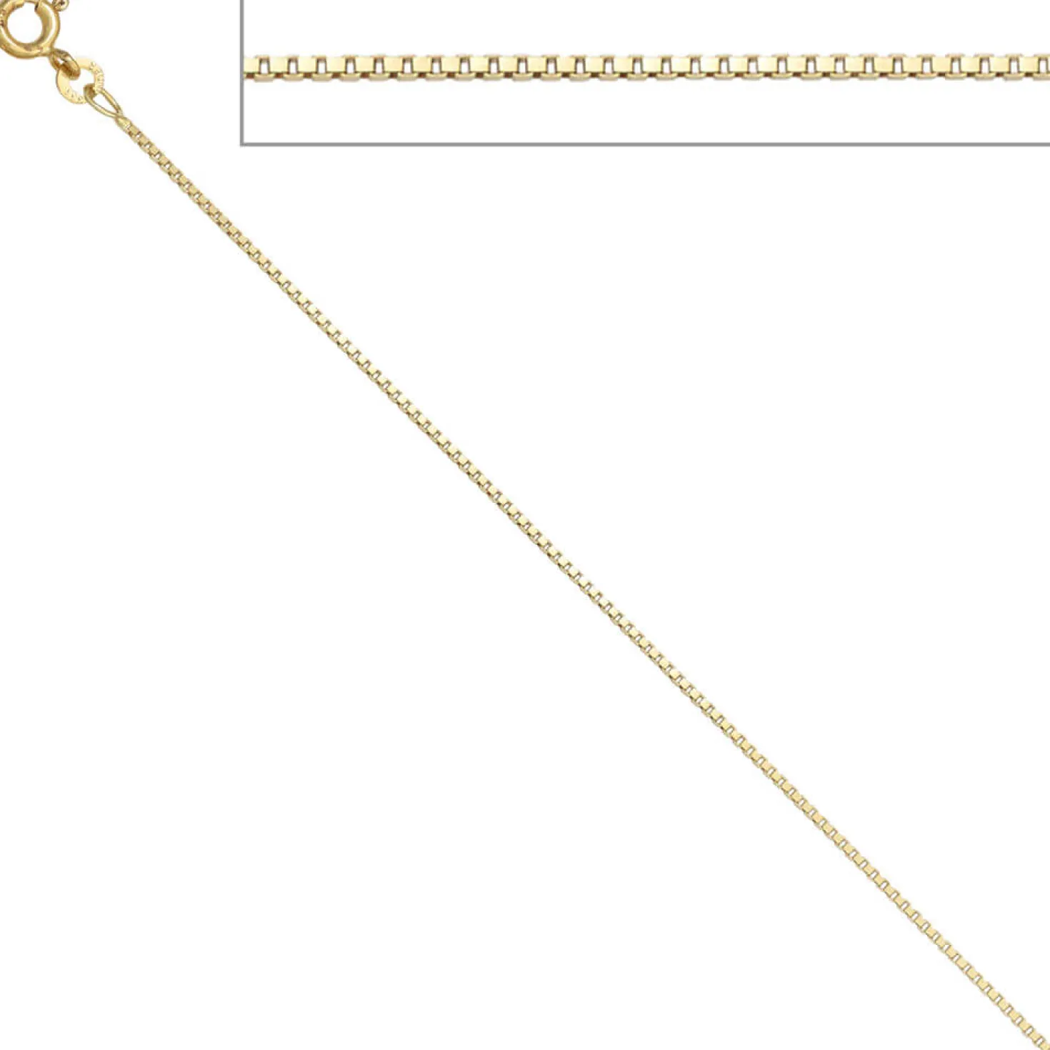 1,0mm Venezianerkette Collier 585 Gelbgold Gold Kette Halskette, 45cm