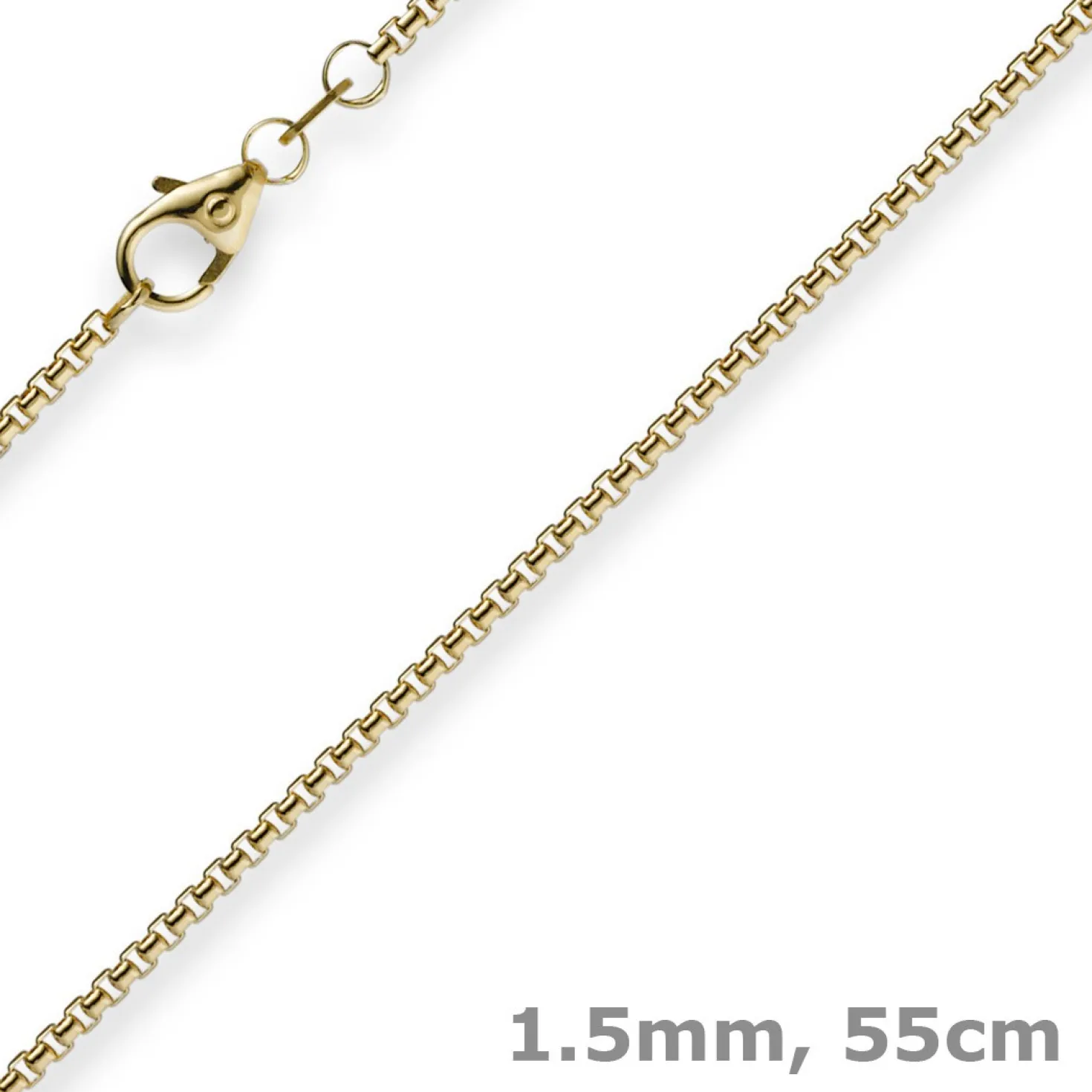 1,5mm Venezianerkette 585 Gold Gelbgold Kette Collier Halskette rund 55cm