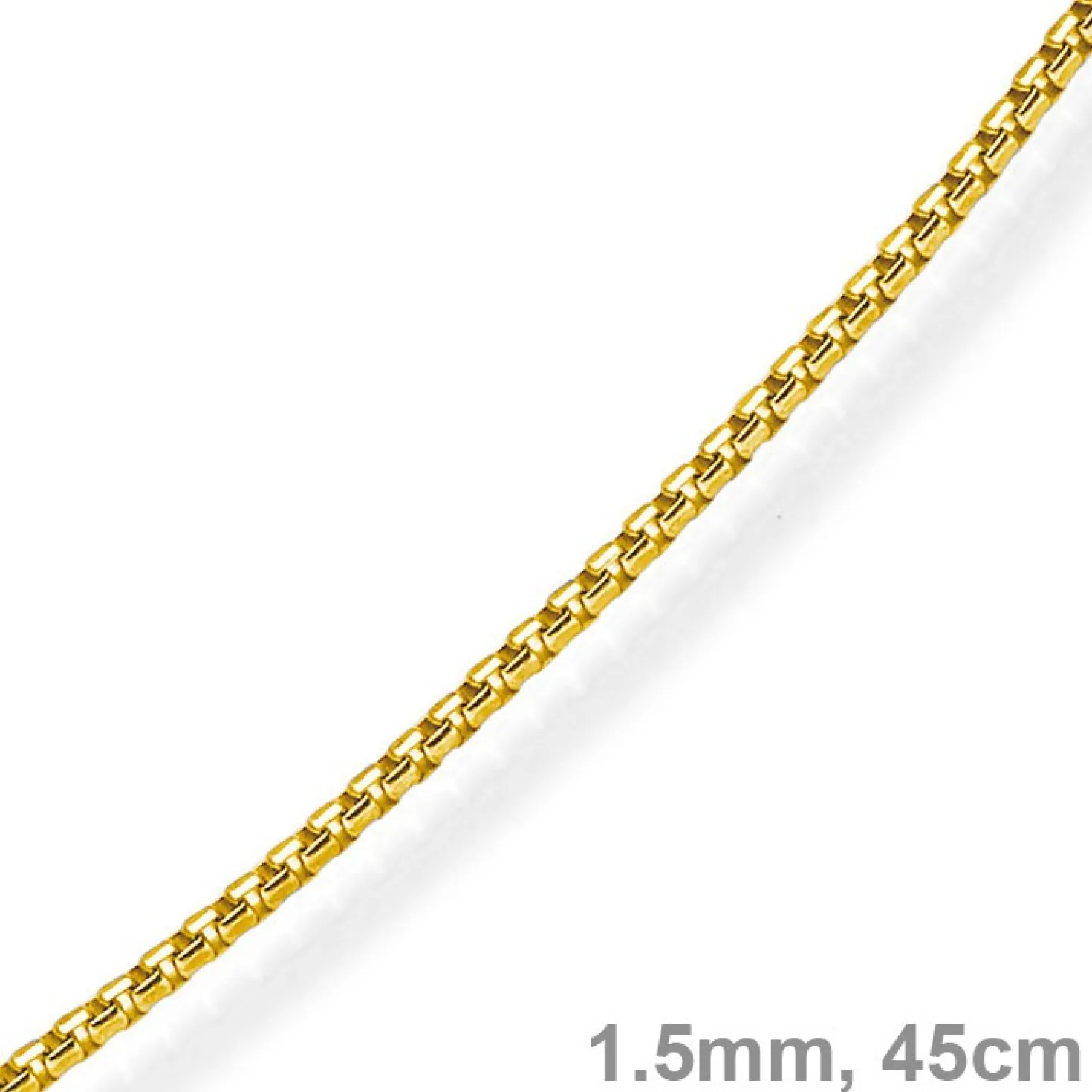 1,5mm Venezianerkette 585 Gold Gelbgold Kette Collier Halskette rund 45cm