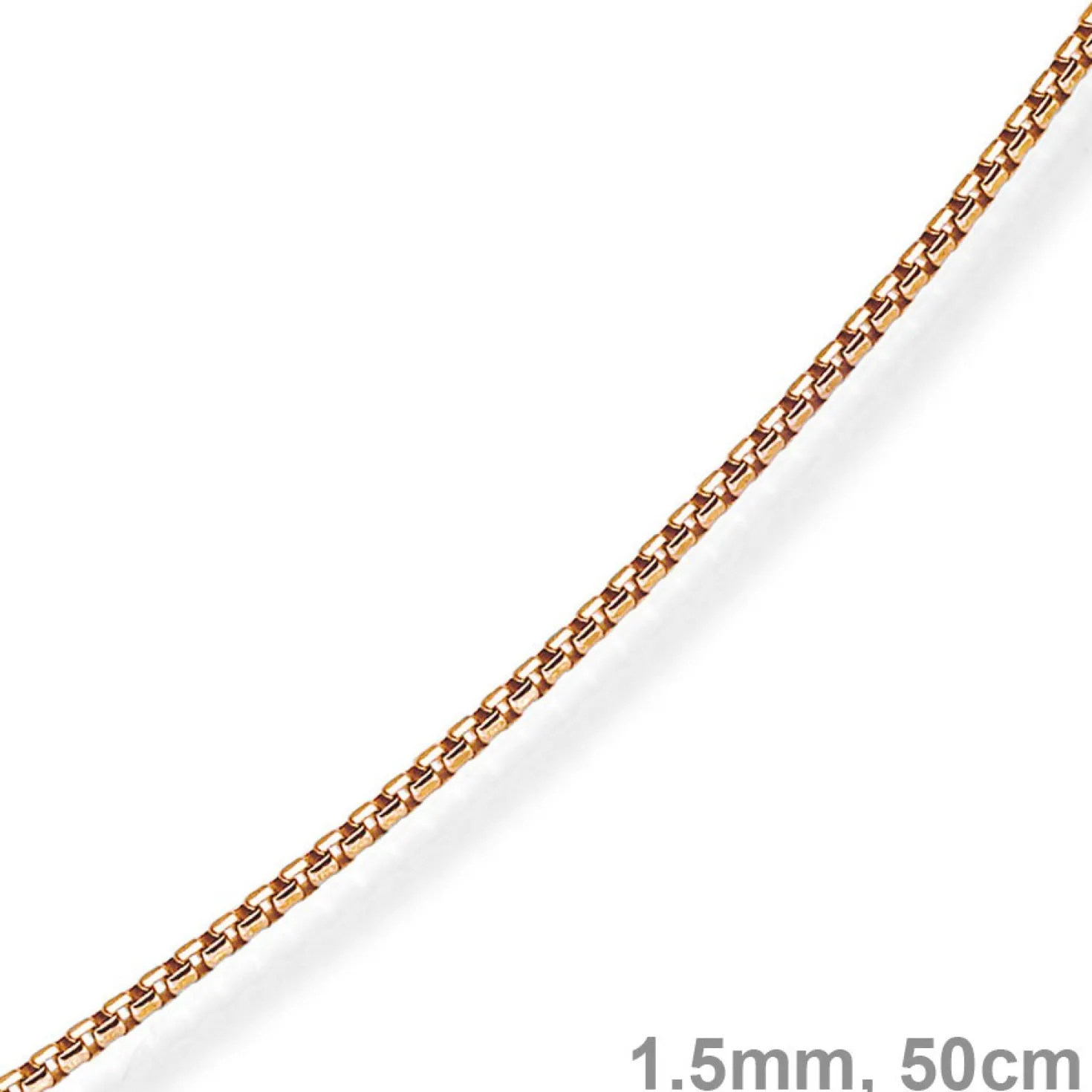 1,5mm Venezianerkette 585 Gold Rotgold Kette Collier Halskette rund 50cm