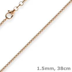 1,5mm Venezianerkette 585 Gold Rotgold Kette Collier Halskette rund 38cm