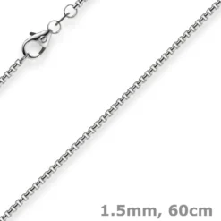 1,5mm Venezianerkette 585 Gold Weißgold Kette Collier Halskette rund 60cm