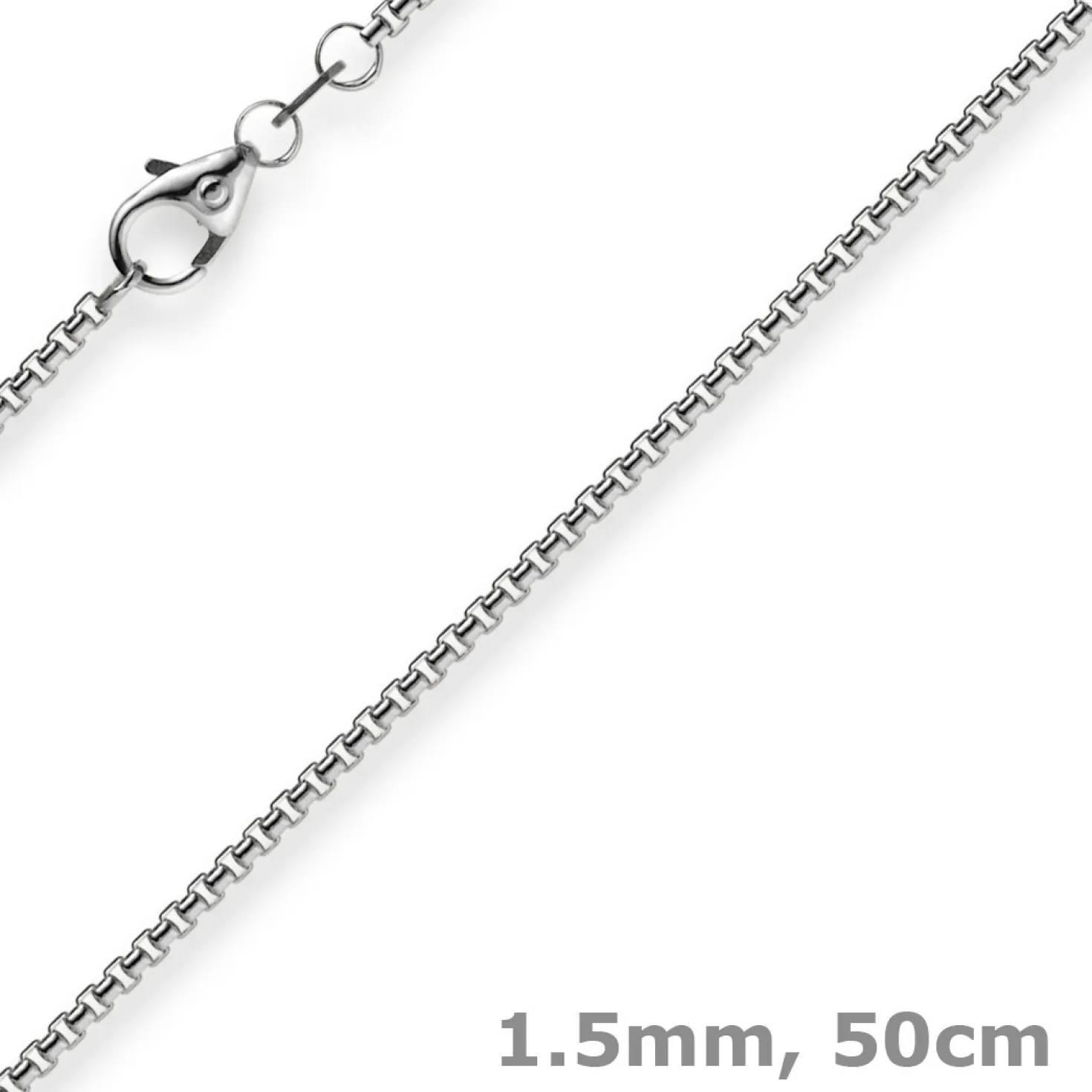 1,5mm Venezianerkette 585 Gold Weißgold Kette Collier Halskette rund 50cm