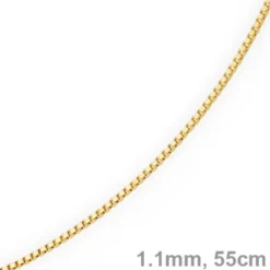 1,1mm Venezianerkette Kette Collier aus 585 Gold Gelbgold, 55cm, Unisex