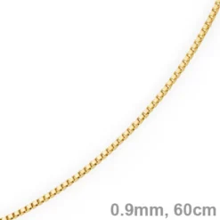 0,9mm Venezianerkette Kette Collier aus 585 Gold Gelbgold, 60cm, Damen