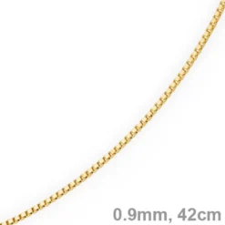 0,9mm Venezianerkette Kette Collier aus 585 Gold Gelbgold, 42cm, Damen