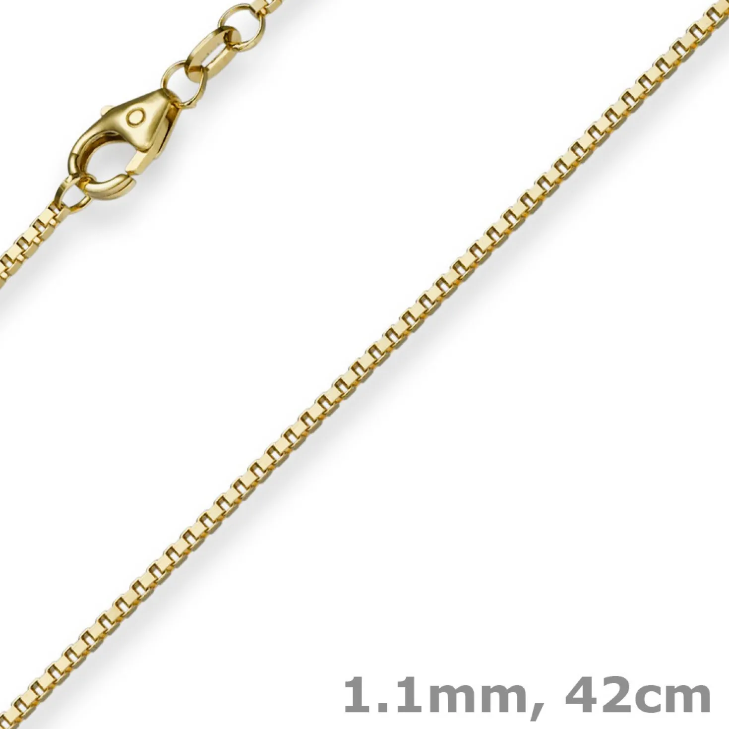 1,1mm Venezianerkette Kette Collier aus 585 Gold Gelbgold, 42cm, Damen