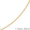 1,1mm Venezianerkette Kette Collier aus 585 Gold Gelbgold, 50cm, Unisex
