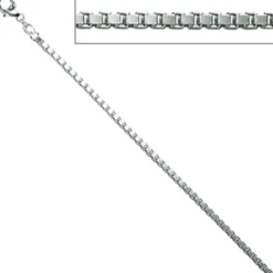 1,8mm Venezianerkette Kette Collier, 925 Silber, Silberkette, 50 cm