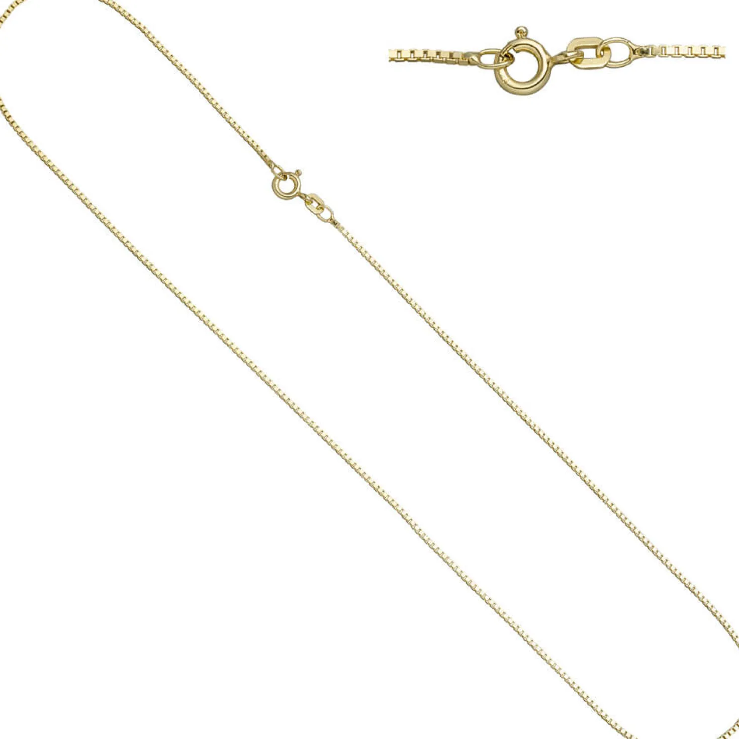1,3mm Venezianerkette Kette Collier Halskette aus 925 Silber vergoldet 50cm
