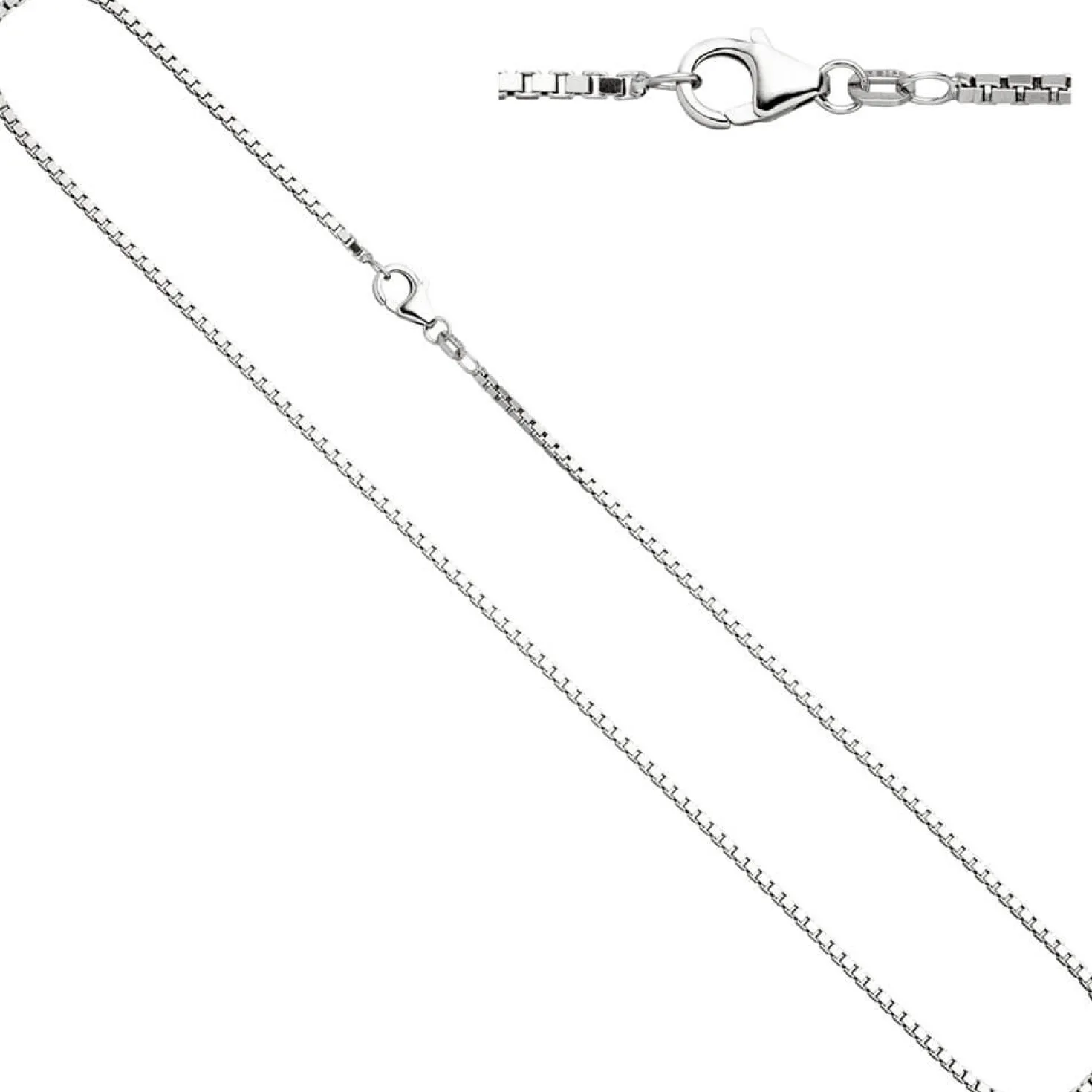 1,2mm Venezianerkette Kette Collier, 925 Silber, Silberkette, 38 cm