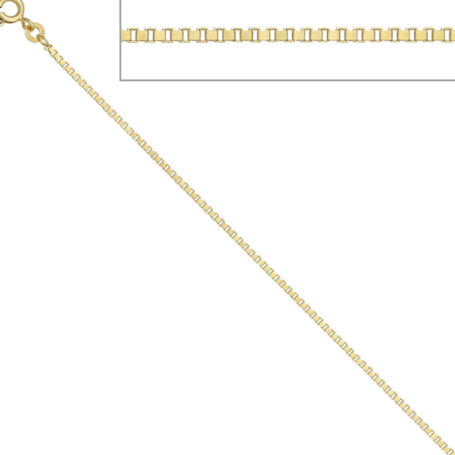 1,5mm Venezianerkette Kette, 585 Gold Gelbgold, Goldkette, 42 cm