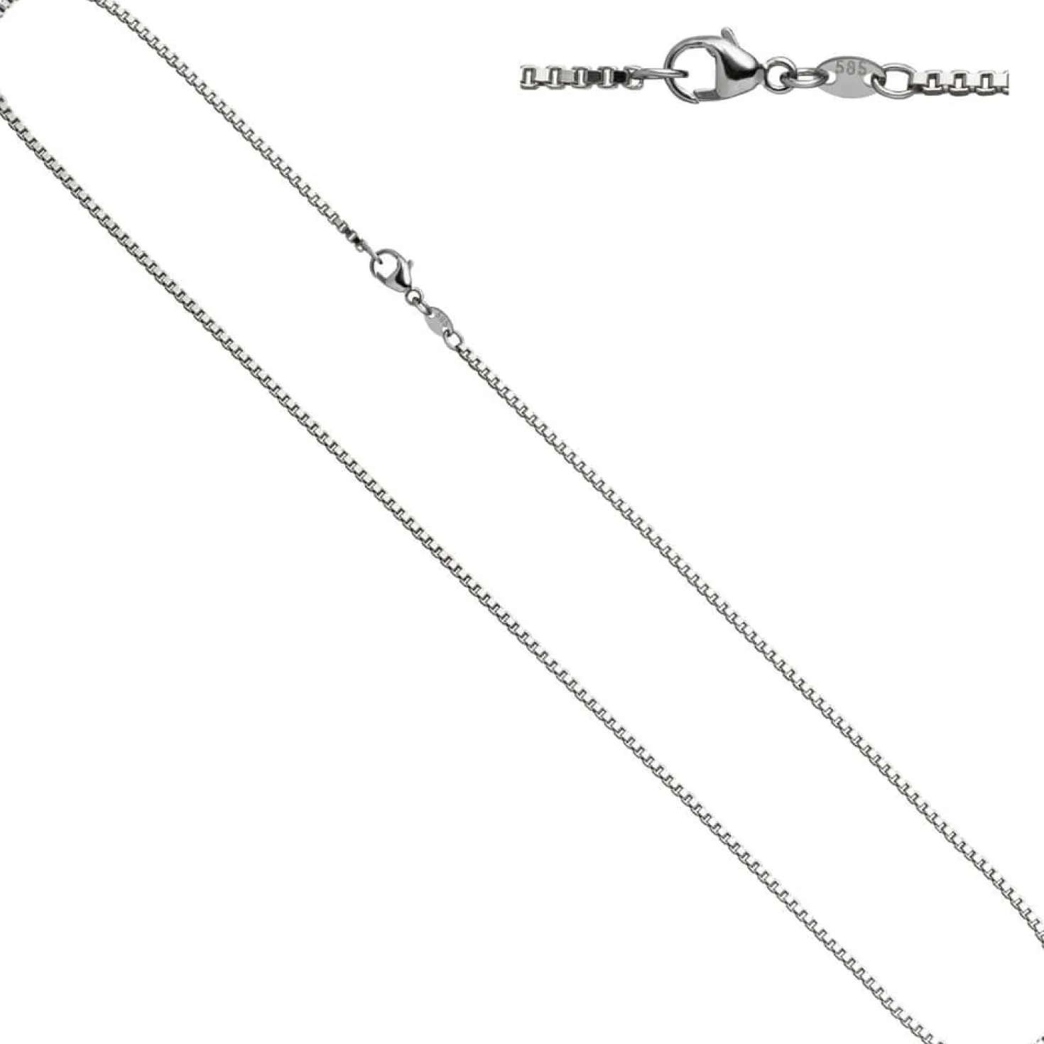1,5mm Venezianerkette Kette, 585 Weißgold Gold, Goldkette, 42 cm