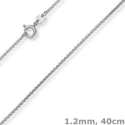 1,2mm Venezianer-Kette rund aus 750 Gold Weißgold Kette Collier Halsschmuck 40cm