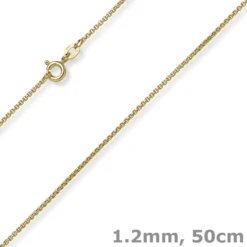 1,2mm Venezianer-Kette rund aus 750 Gold Gelbgold Kette Collier Halsschmuck 50cm