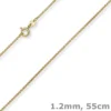 1,2mm Venezianer-Kette rund aus 750 Gold Gelbgold Kette Collier Halsschmuck 55cm