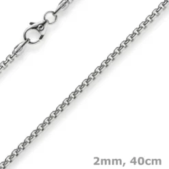 2mm Venezianerkette rund 585 Gold Weißgold Kette Collier Halskette 40cm Damen
