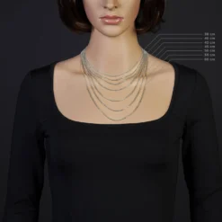 2mm Venezianerkette rund 585 Gold Weißgold Kette Collier Halskette 40cm Damen