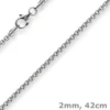 2mm Venezianerkette rund 585 Gold Weißgold Kette Collier Halskette 42cm