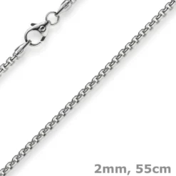 2mm Venezianerkette rund 585 Gold Weißgold Kette Collier Halskette 55cm