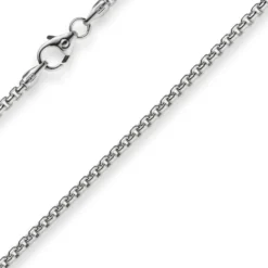 2mm Venezianerkette rund 585 Gold Weißgold Kette Collier Halskette 38cm Damen