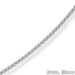 2mm Venezianerkette rund 585 Gold Weißgold Kette Collier Halskette 60cm