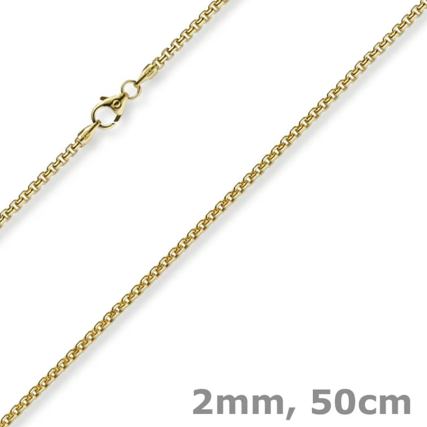 2mm Venezianerkette rund 750 Gold Gelbgold Kette Collier Halskette 50cm Damen
