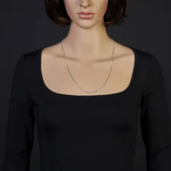 2mm Venezianerkette rund 750 Gold Weißgold Kette Collier Halskette 60cm Damen