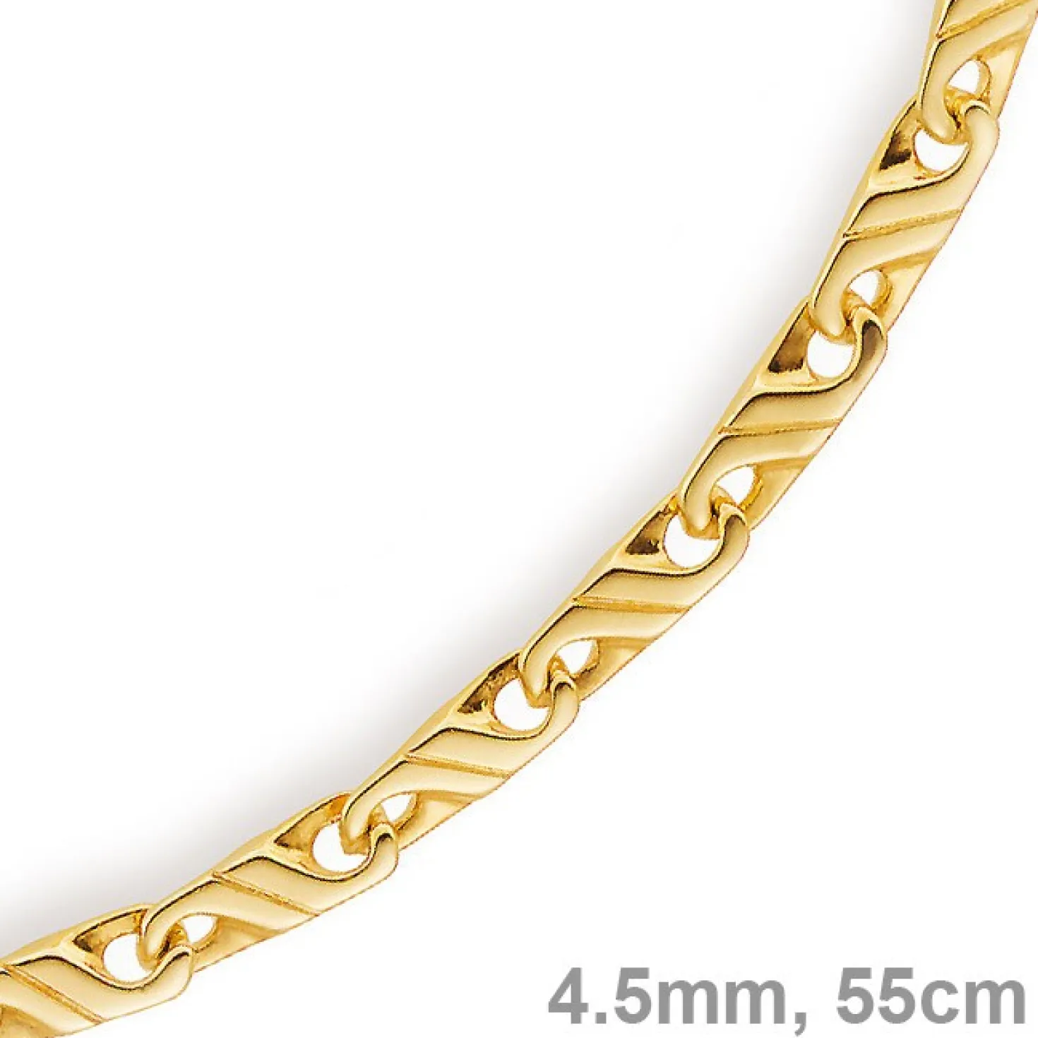 4,5mm Viktoriakette Kette Collier aus 585 Gold Gelbgold, 55cm, Herren