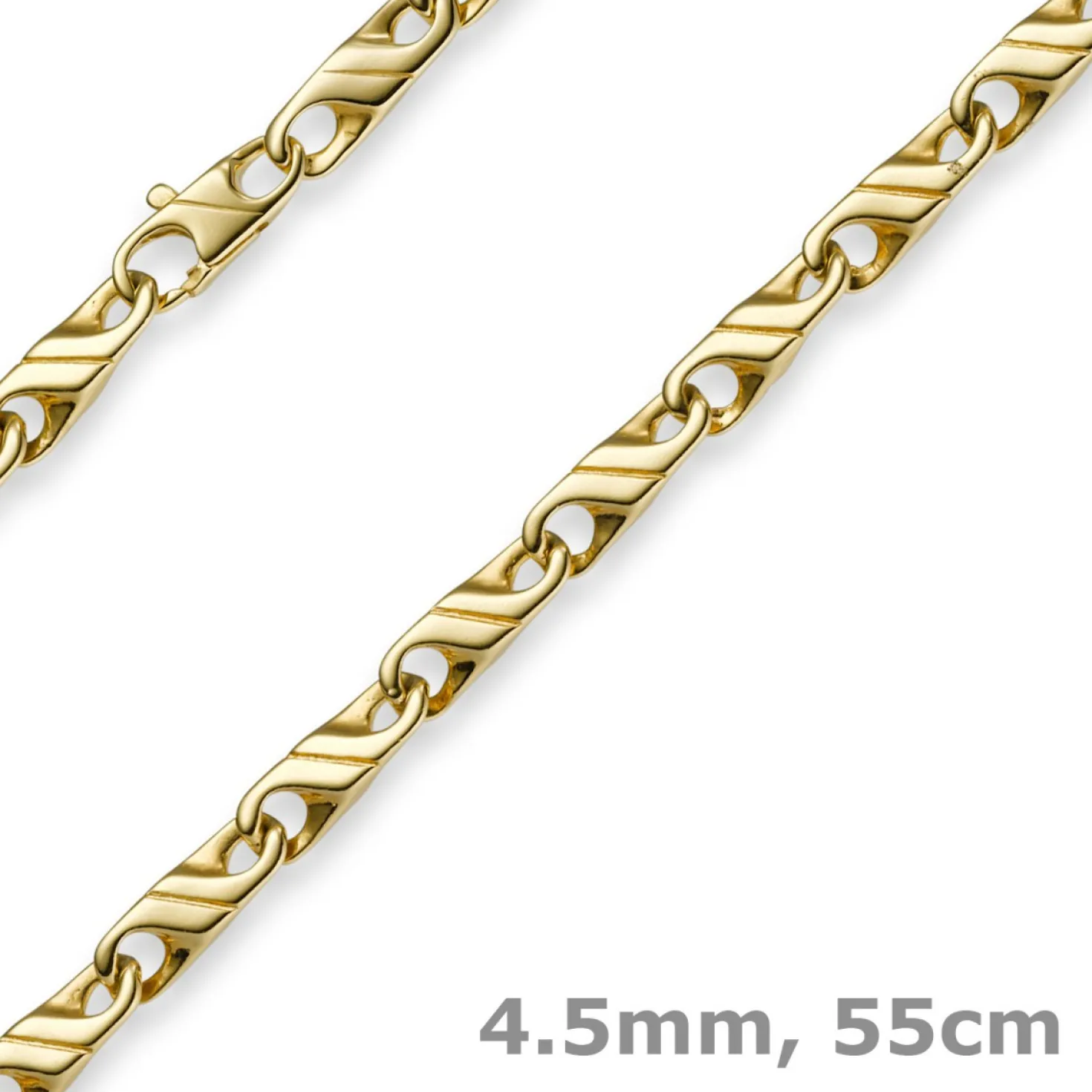 4,5mm Viktoriakette Kette Collier aus 585 Gold Gelbgold, 55cm, Herren
