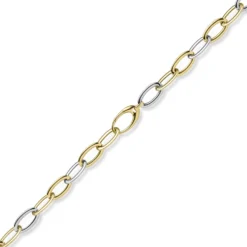8mm Weit-Anker-Armband Phantasie Armschmuck 585 Gold Gelbgold & Weißgold 19cm