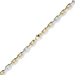 6,5mm Weit-Anker-Kette Collier 585 Gold Gelbgold Weißgold bicolor 45cm Halskette