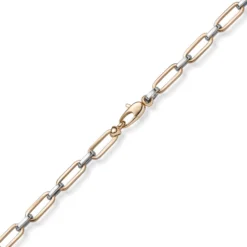 4,5mm Weit-Anker-Vierkant-Kette Halskette Collier 585 Weißgold & Rotgold 50cm