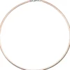 3mm Wende-Omegareif Halsreif Collier aus 925 Silber mit Muster rotvergoldet 45cm