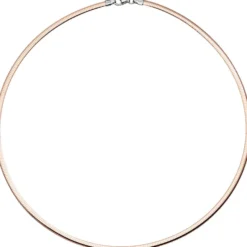 3mm Wende-Omegareif Halsreif Collier aus 925 Silber mit Muster rotvergoldet 45cm