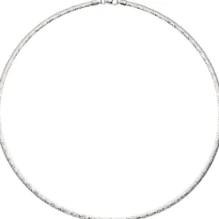 3mm Wende-Omegareif Halsreif Collier aus 925 Silber mit Muster rotvergoldet 45cm