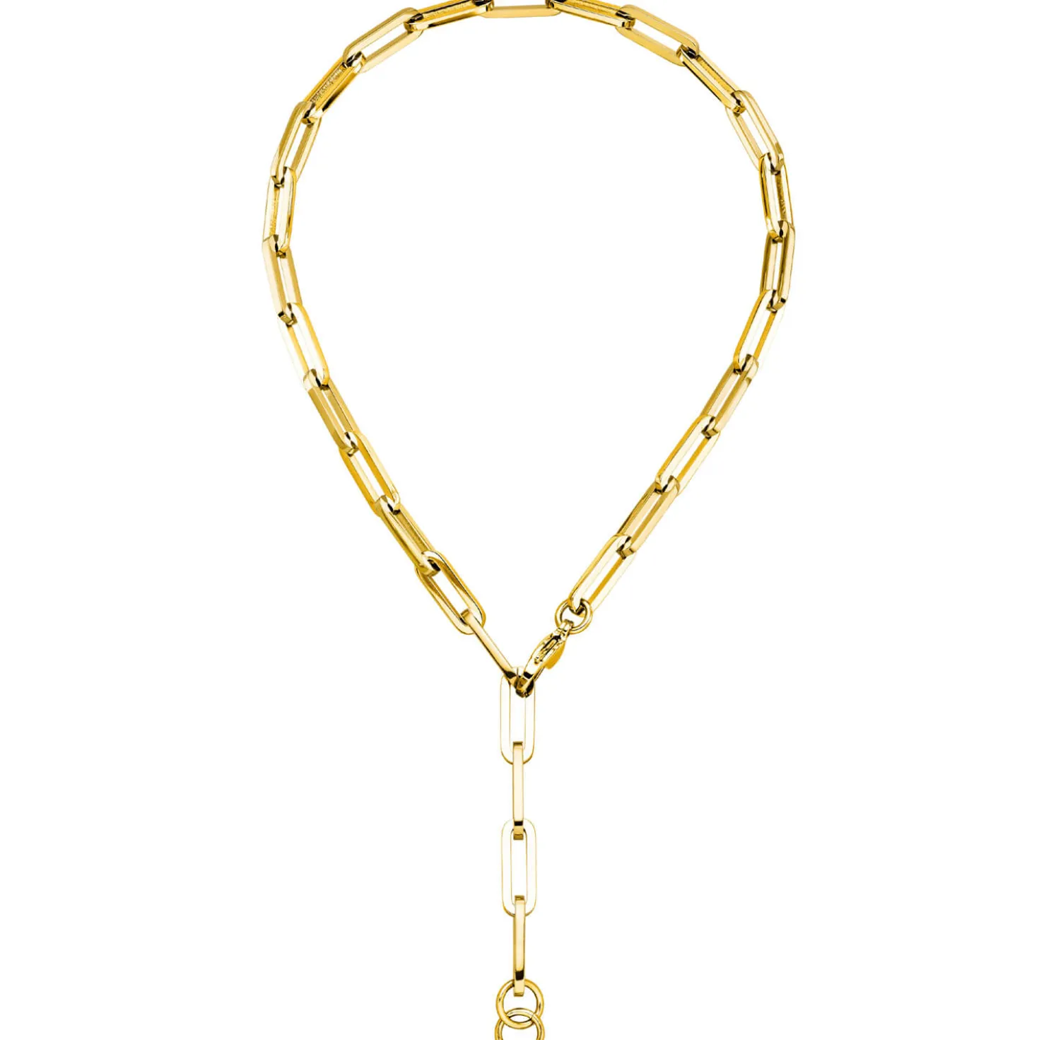 7mm Y-Kette Collier Anker weit vierkant Kette aus Edelstahl gold-farben 55cm
