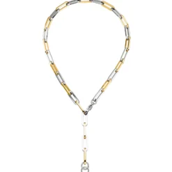 7mm Y-Kette Collier Anker weit vierkant Kette aus Edelstahl bicolor 47cm