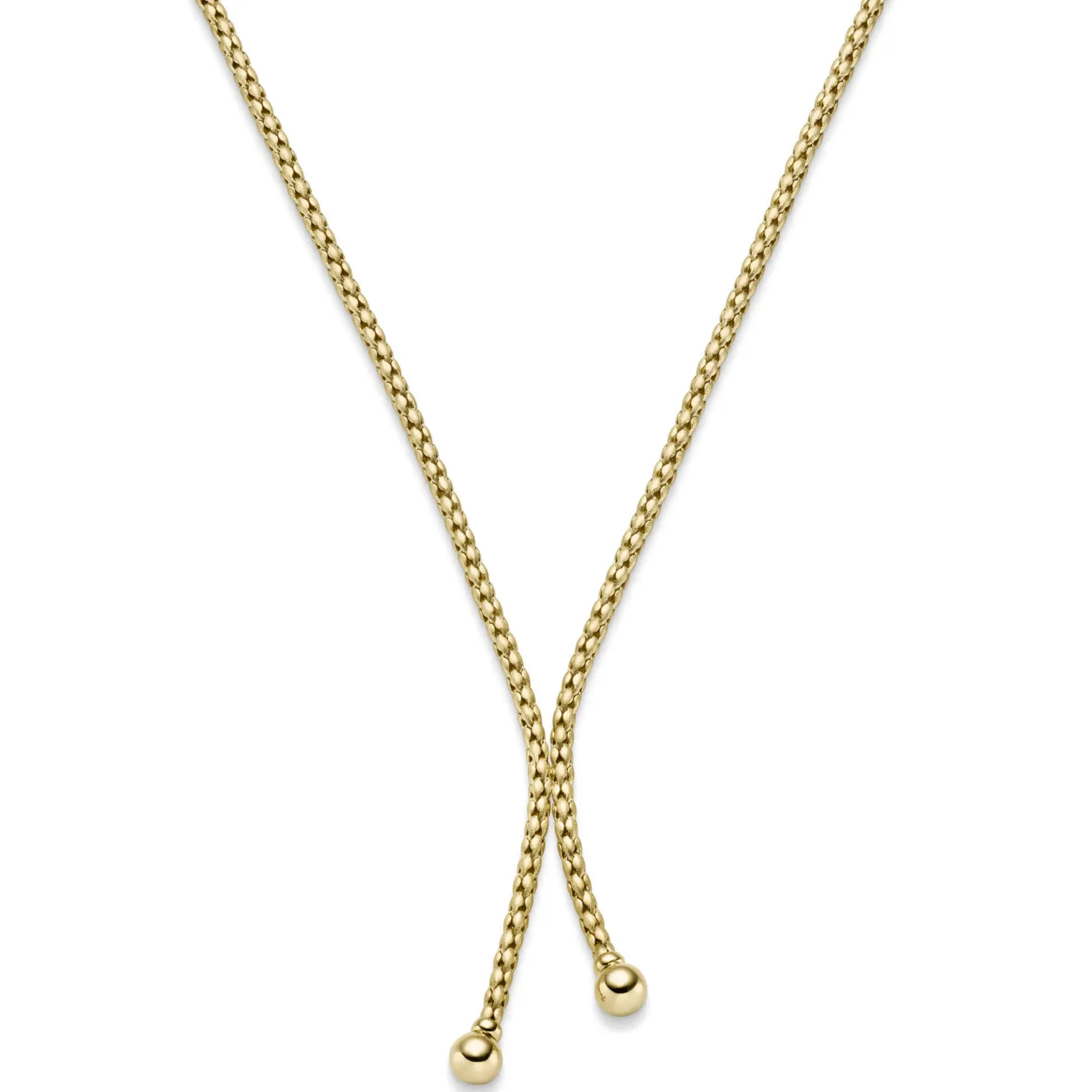 3,5mm Y-Kette Fantasie-Kette Collier aus 585 Gold Gelbgold mattiert 50cm