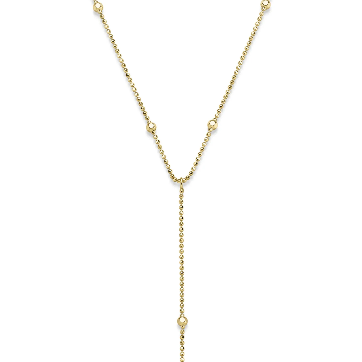 0,9mm Y-Kette Kugelkette diamantiert Collier aus 585 Gold Gelbgold 42cm