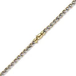 5,5mm Zopf-Armband Armschmuck Armkette 585 Gold Gelbgold & Weißgold bicolor 21cm