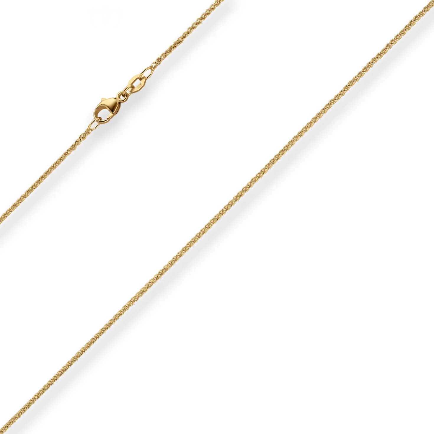 1,3mm Zopfkette Goldkette Collier Halskette aus 750 Gold Gelbgold 50cm