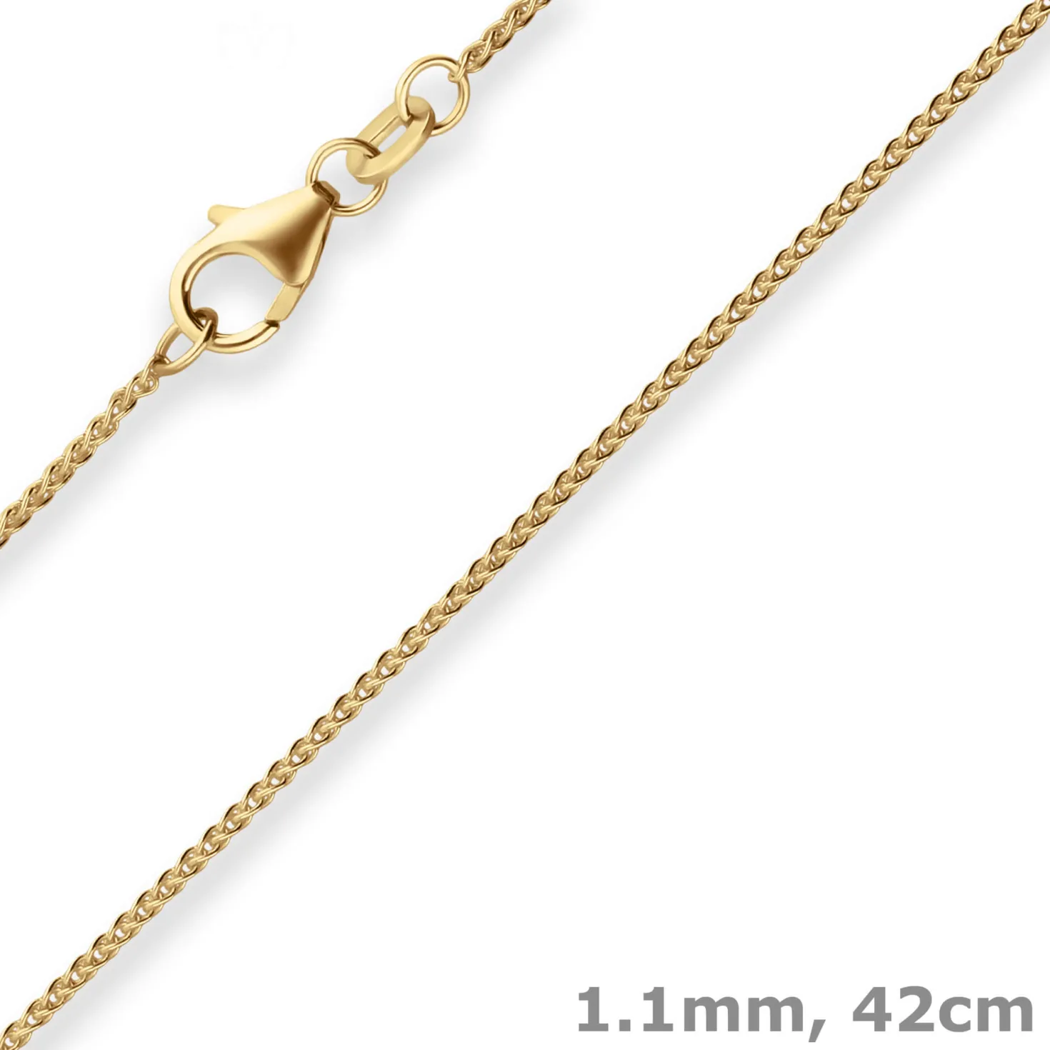 1,1mm Zopfkette Goldkette Collier Halskette aus 333 Gold Gelbgold 42cm