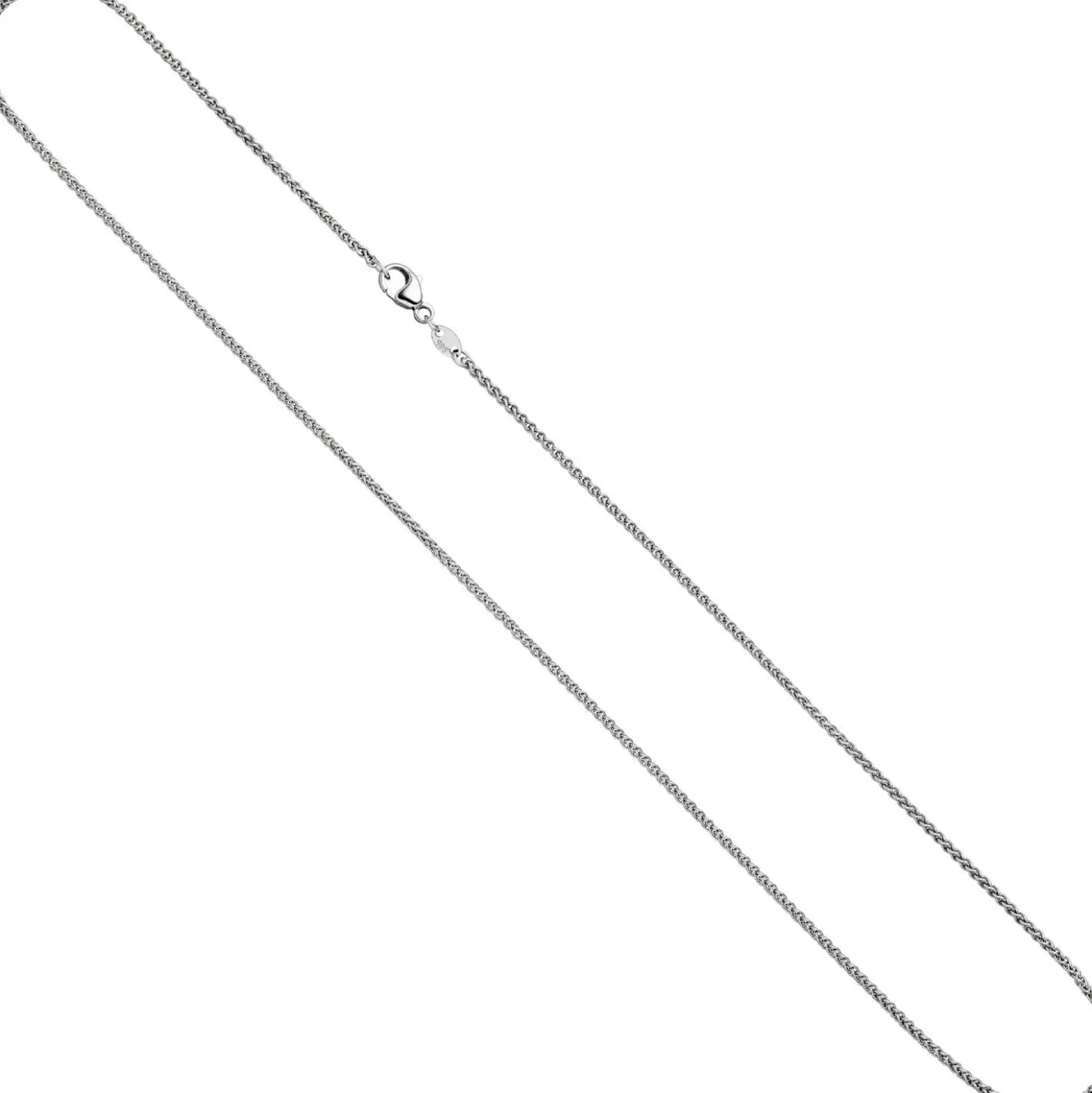 1,8mm Zopfkette Halskette Collier Halsschmuck aus 585 Gold Weißgold 50cm