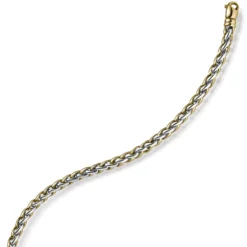 5,5mm Zopfkette Halskette Collier aus 585 Gold Gelbgold & Weißgold bicolor 45cm