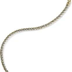 5,5mm Zopfkette Halskette Collier aus 585 Gold Gelbgold & Weißgold bicolor 45cm